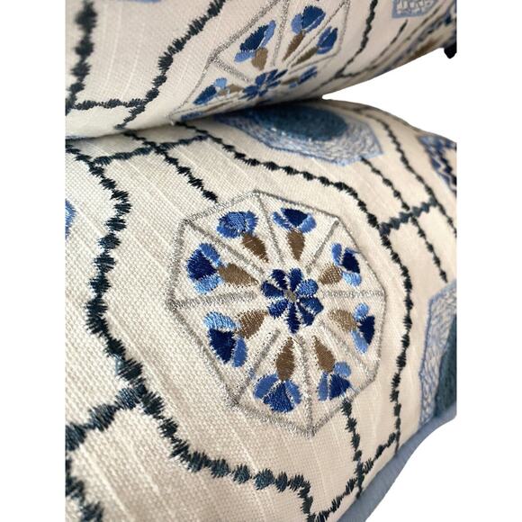 Celerie By Kemble Square Pillow Perigold Designer 20” Duck Feathers India Blue - Picture 9 of 9